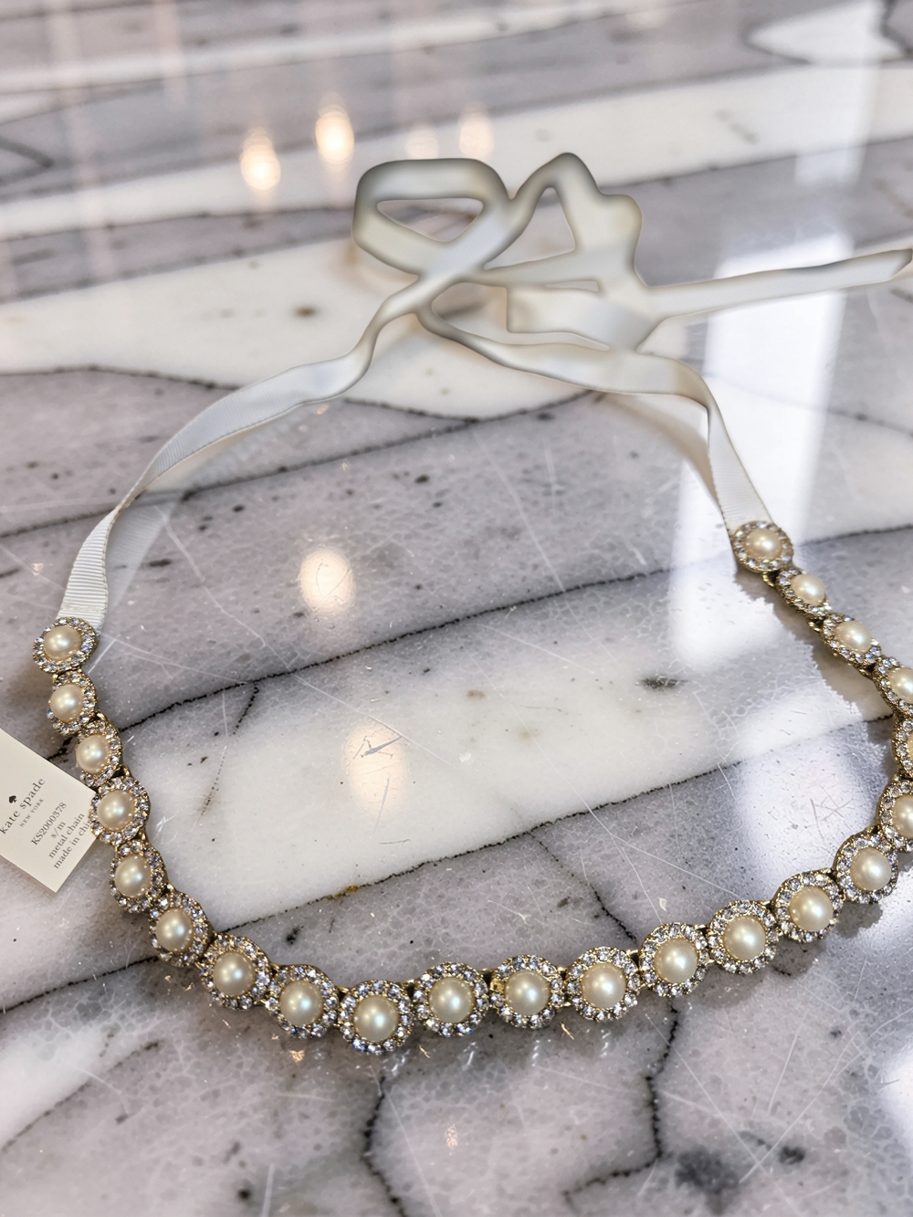 Kate Spade New York Pearl Bridal Belt Cream S/M NWT
